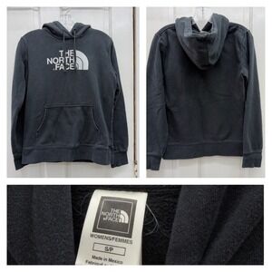 The North Face black pullover hooded‎ sweatshirt hoodie women's small white logo